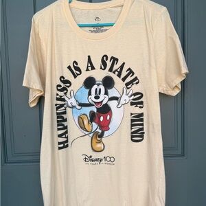 Disney 100 Mickey Mouse "Happiness Is A State of Mind" Graphic T-Shirt L